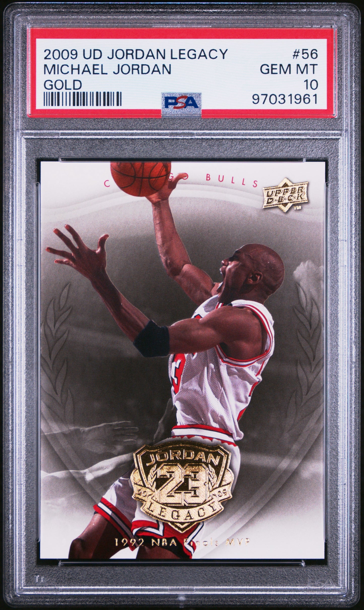 2009 Upper Deck Jordan Legacy Gold #56 Michael Jordan Gold PSA 10 Gem Mint