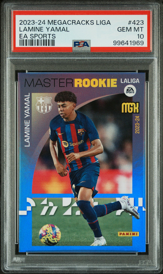 2023-24 Panini Megacracks Laliga Ea Sports #423 Lamine Yamal Rookie PSA 10 Gem Mint