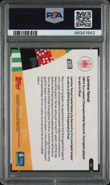 2024 Topps Now UEFA  Euro #66 Lamine Yamal PSA 10 Gem Mint (Serial 942)