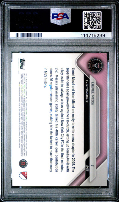 2025 Topps Now MLS #1 Lionel Messi PSA 10 Gem Mint