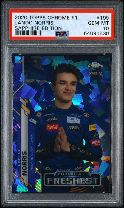 2020 Topps Chrome F1 Formula 1 Sapphire Edition #199 Lando Norris Rookie PSA 10 Gem Mint