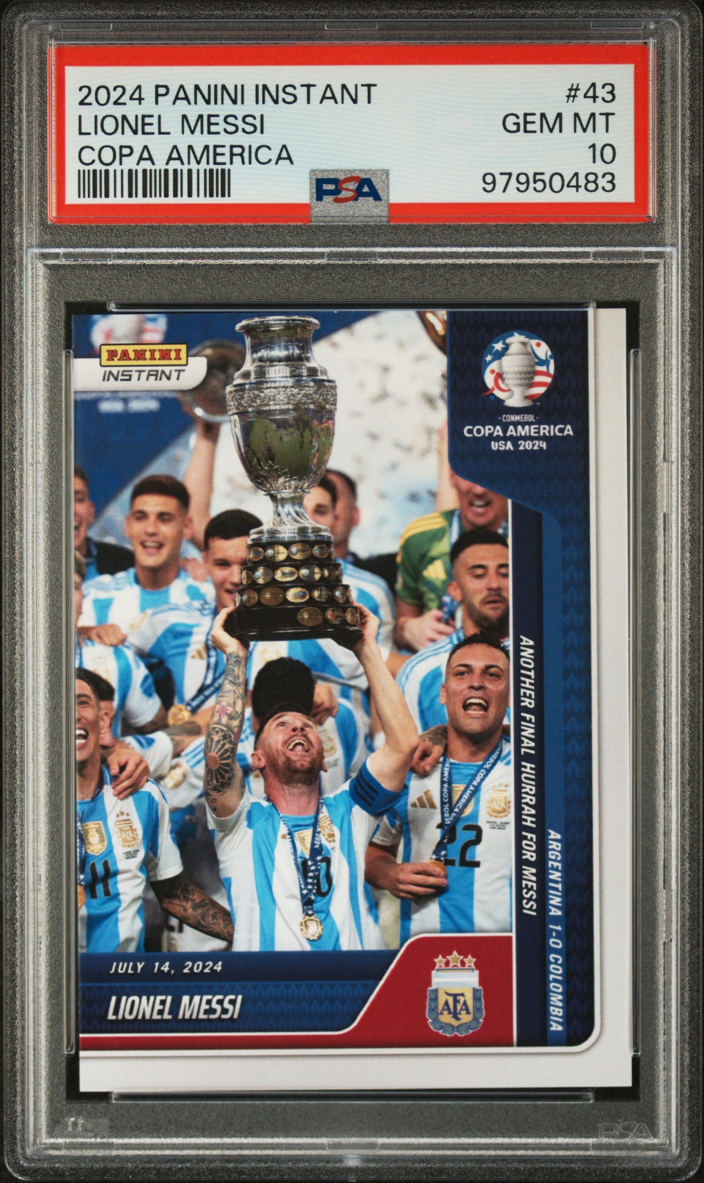 2024 Panini Instant Conmebol Copa America 2024 #43 Lionel Messi (Serial 483)