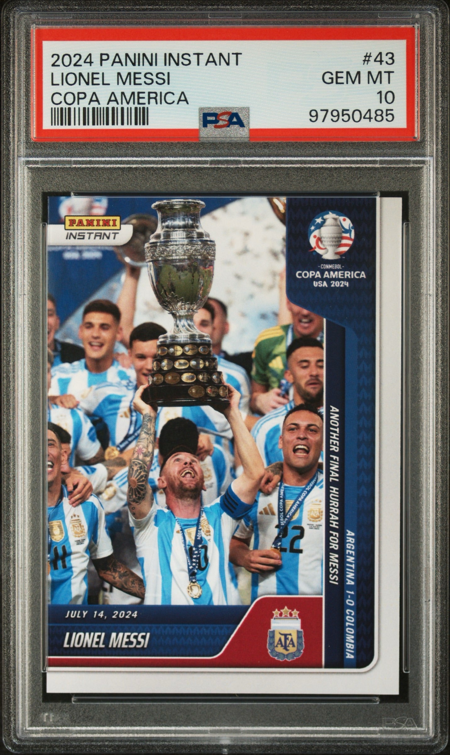2024 Panini Instant Conmebol Copa America 2024 #43 Lionel Messi (Serial 485)
