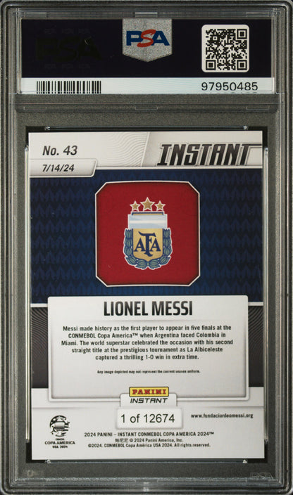 2024 Panini Instant Conmebol Copa America 2024 #43 Lionel Messi (Serial 485)