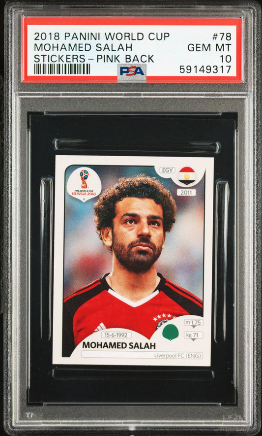 2018 Panini World Cup Stickers #78 Mohamed Salah Pink Back (Serial 317)