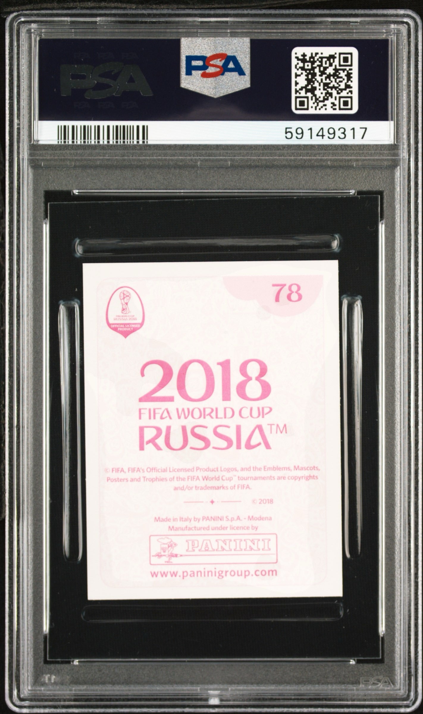 2018 Panini World Cup Stickers #78 Mohamed Salah Pink Back (Serial 317)