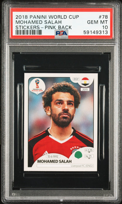 2018 Panini World Cup Stickers #78 Mohamed Salah Pink Back (Serial 313)