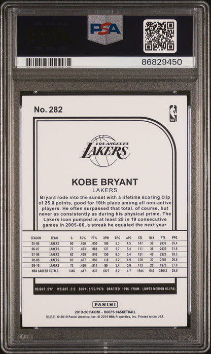 2019 Hoops Tribute Kobe Bryant #282 PSA 10 Gem Mint