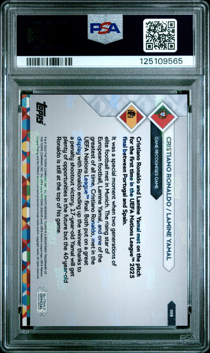2025 Topps Now UEFA Nations League Cristiano Ronaldo Lamine Yamal #8 PSA 10 Gem Mint (Serial 565)
