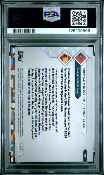 2025 Topps Now UEFA Nations League Cristiano Ronaldo Lamine Yamal #8 PSA 10 Gem Mint (Serial 566)