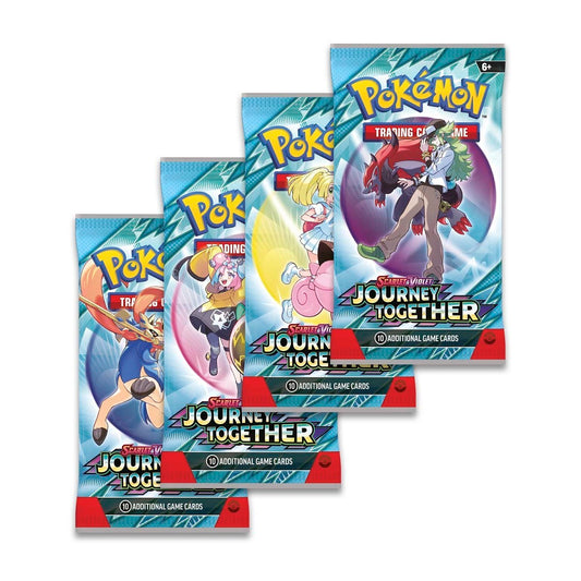 POKEMON TCGSCARLET & VIOLET JOURNEY TOGETHER 4 PACKS ART SET (NEW SEALED)