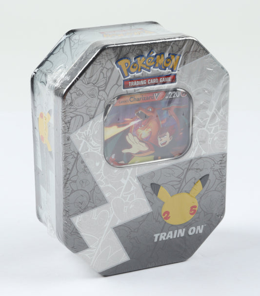 POKEMON TCG 25TH ANNIVERSARY CELEBRATIONS CHARIZARD TIN 4 Packs (NEW SEALED)