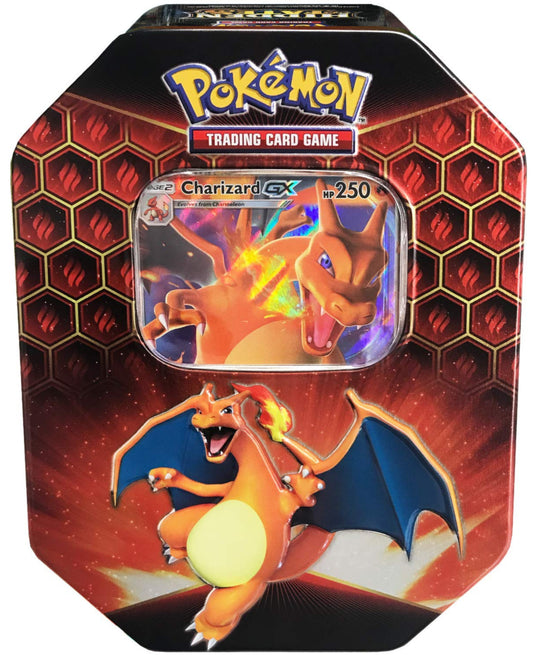 POKEMON TCG HIDDEN FATES TIN WITH CHARIZARD GX & 4X PACKS (NEW SEALED)