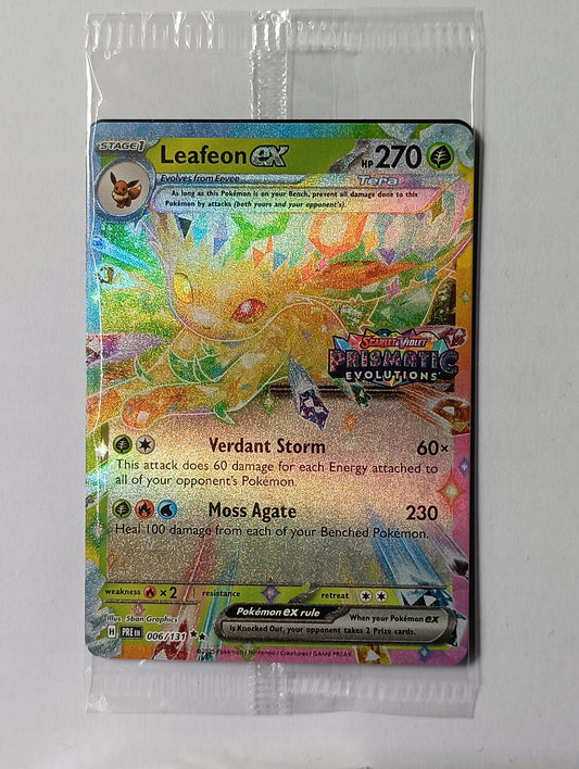 POKEMON TCG PRISMATIC EVOLUTIONS PROMO LEAFEON EX 006/131 (NEW SEALED)