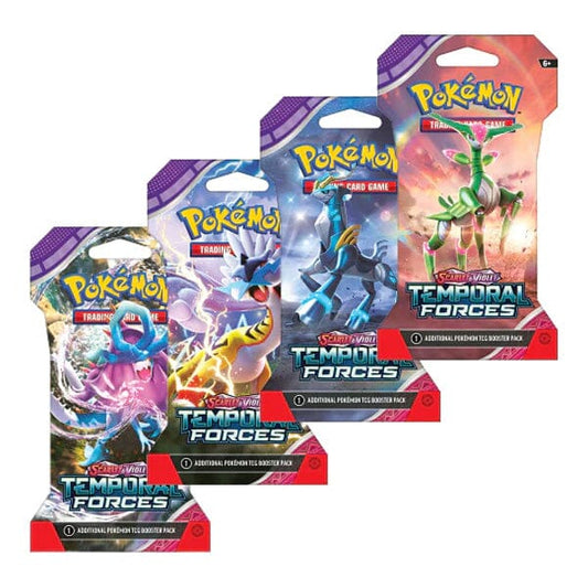 POKEMON TCG SCARLET & VIOLET TEMPORAL FORCES SLEEVED ART SET 4 Packs (NEW SEALED)