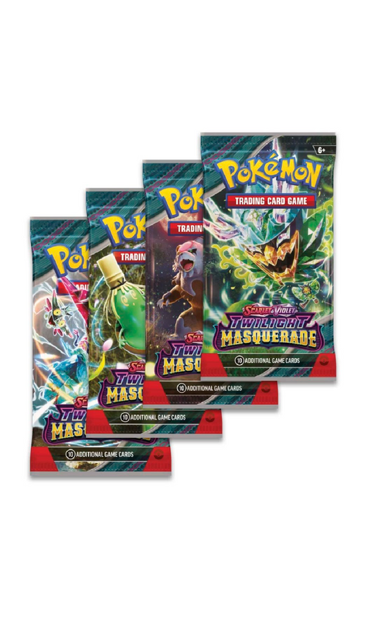 Pokemon TCG Scarlet & Violet Twilight Masquerade Art Set 4 Packs (New Sealed)