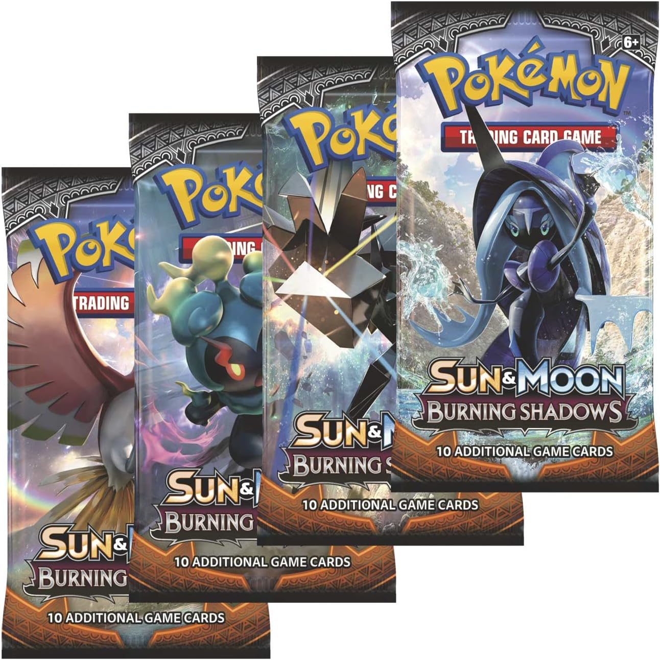 POKEMON TCG SUN AND MOON BURNING SHADOWS BOOSTER 4 PACKS ART SET (NEW SEALED)