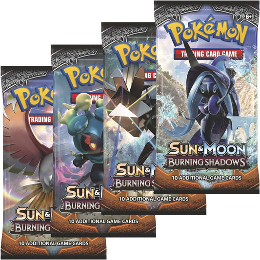 POKEMON TCG SUN AND MOON BURNING SHADOWS BOOSTER 4 PACKS ART SET (NEW SEALED)