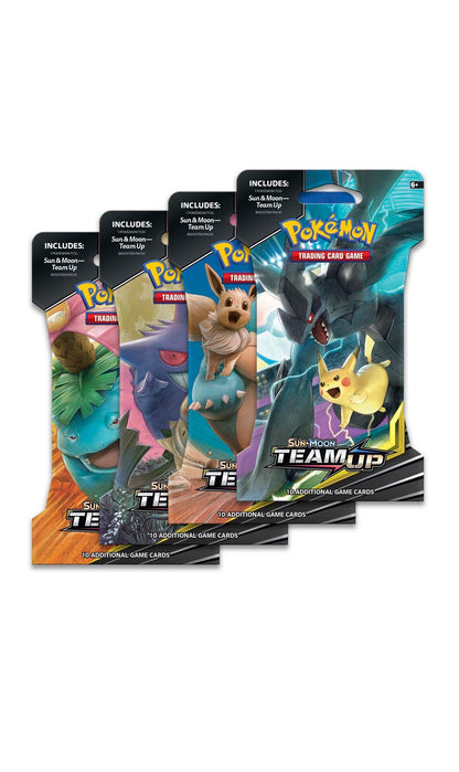 POKEMON TCG SUN AND MOON TEAM UP SLEEVED ART SET 4 Packs (NEW SEALED)
