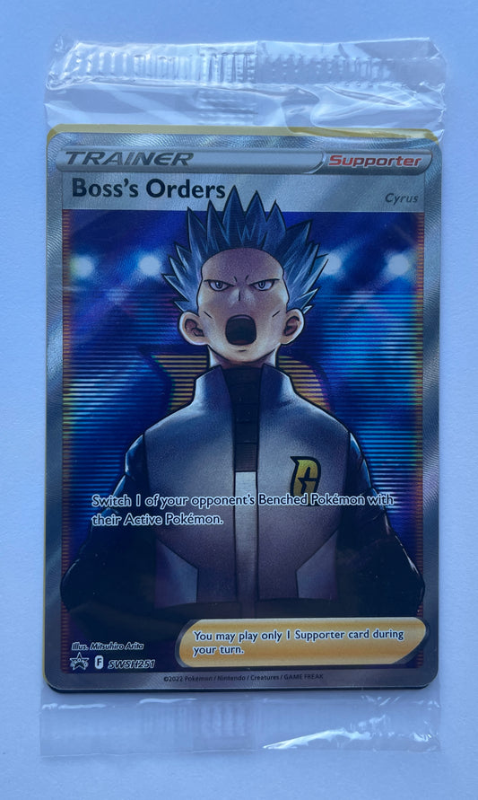 POKEMON TCG SWORD & SHIELD BOSS’S ORDERS SWSH251 BLACK STAR HOLO PROMO Thick Pack (NEW SEALED)