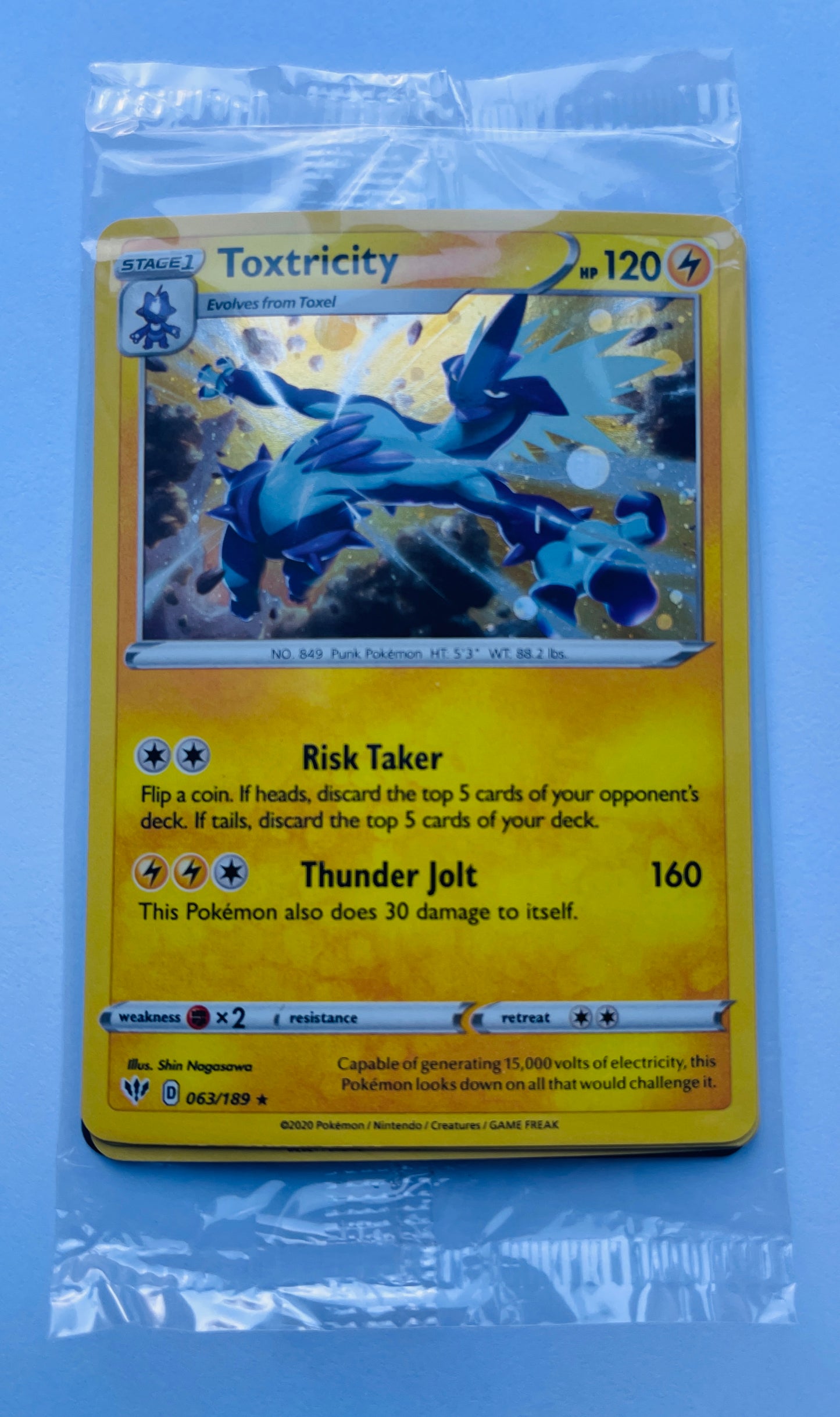 POKEMON TCG TOXTRICITY 063/189 KNOCKOUT COLLECTION PROMO COSMIC HOLO Tick Pack (NEW SEALED)