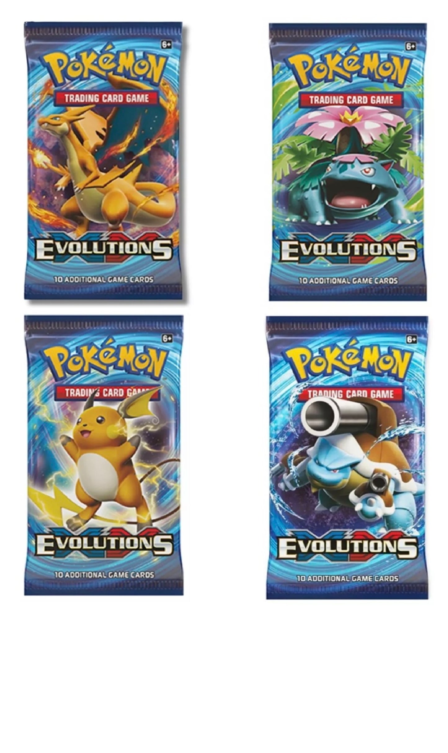 POKEMON TCG XY EVOLUTIONS BOOSTER 4 PACKS ART SET (NEW SEALED)