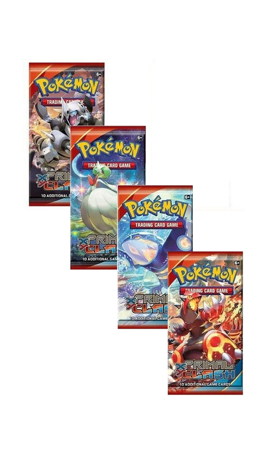Pokemon TCG XY Primal Clash Booster 4 Packs Art Set (New Sealed)