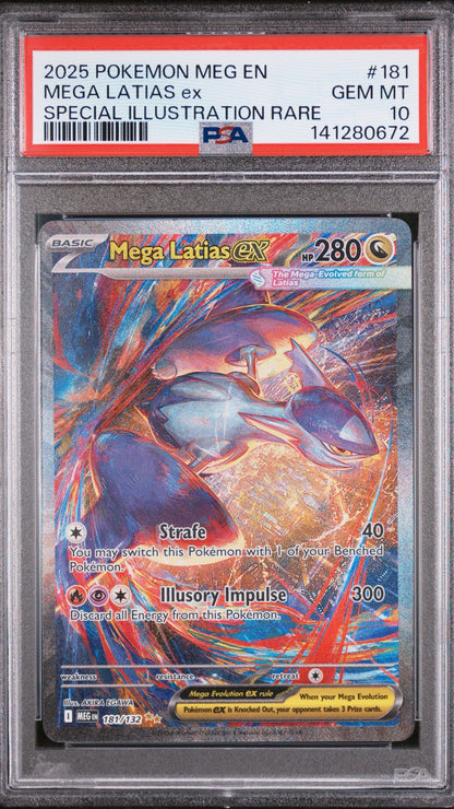 2025 Pokémon Mega Evolution #181 Mega Latias EX SIR PSA 10 Gem Mint
