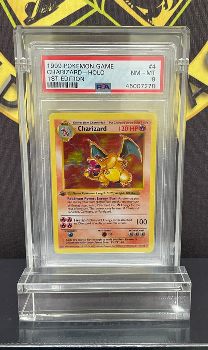 PSA Slab Display Case Acrylic Magnetic Holder + Stand for PSA Graded Cards (Premium Quality)