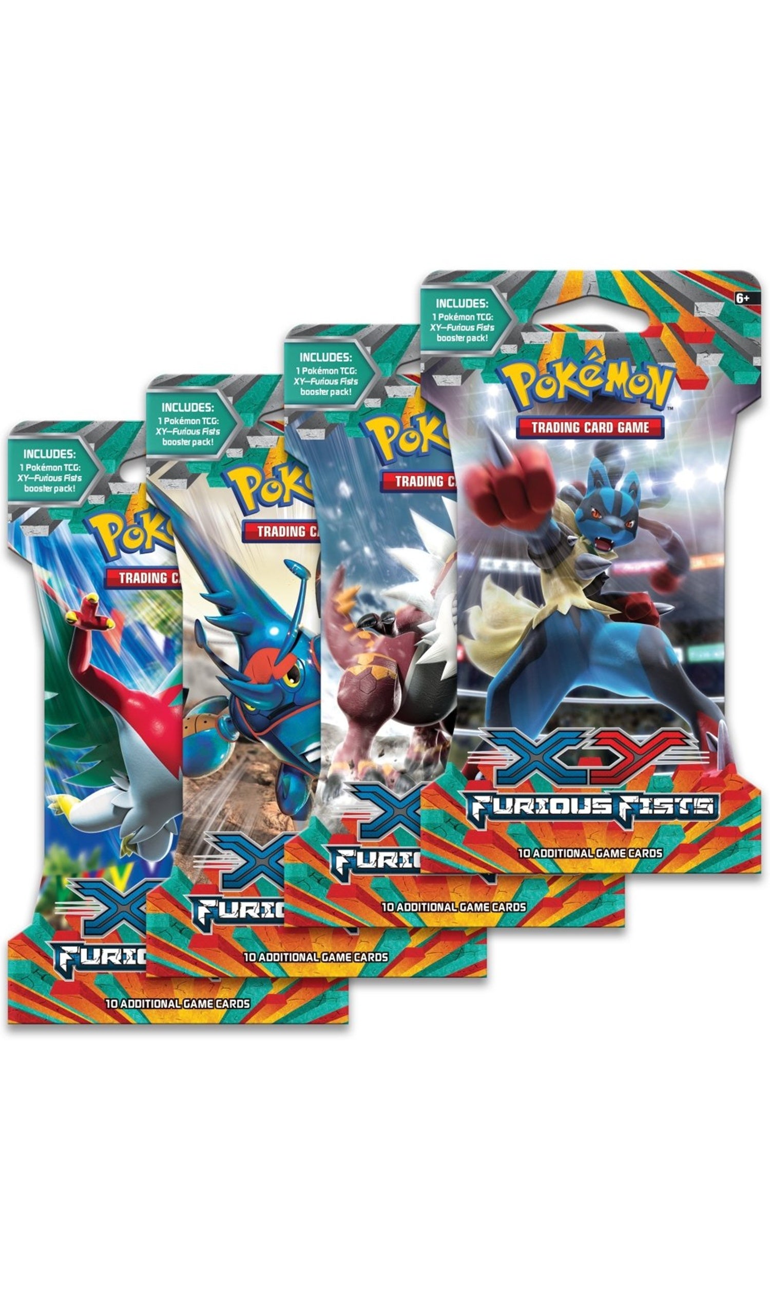 Pokémon TCG XY Furious Fists Sleeved Booster Art Set 4X Packs Sealed