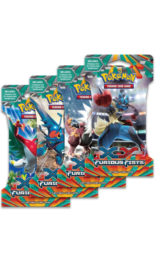 Pokémon TCG XY Furious Fists Sleeved Booster Art Set 4X Packs Sealed