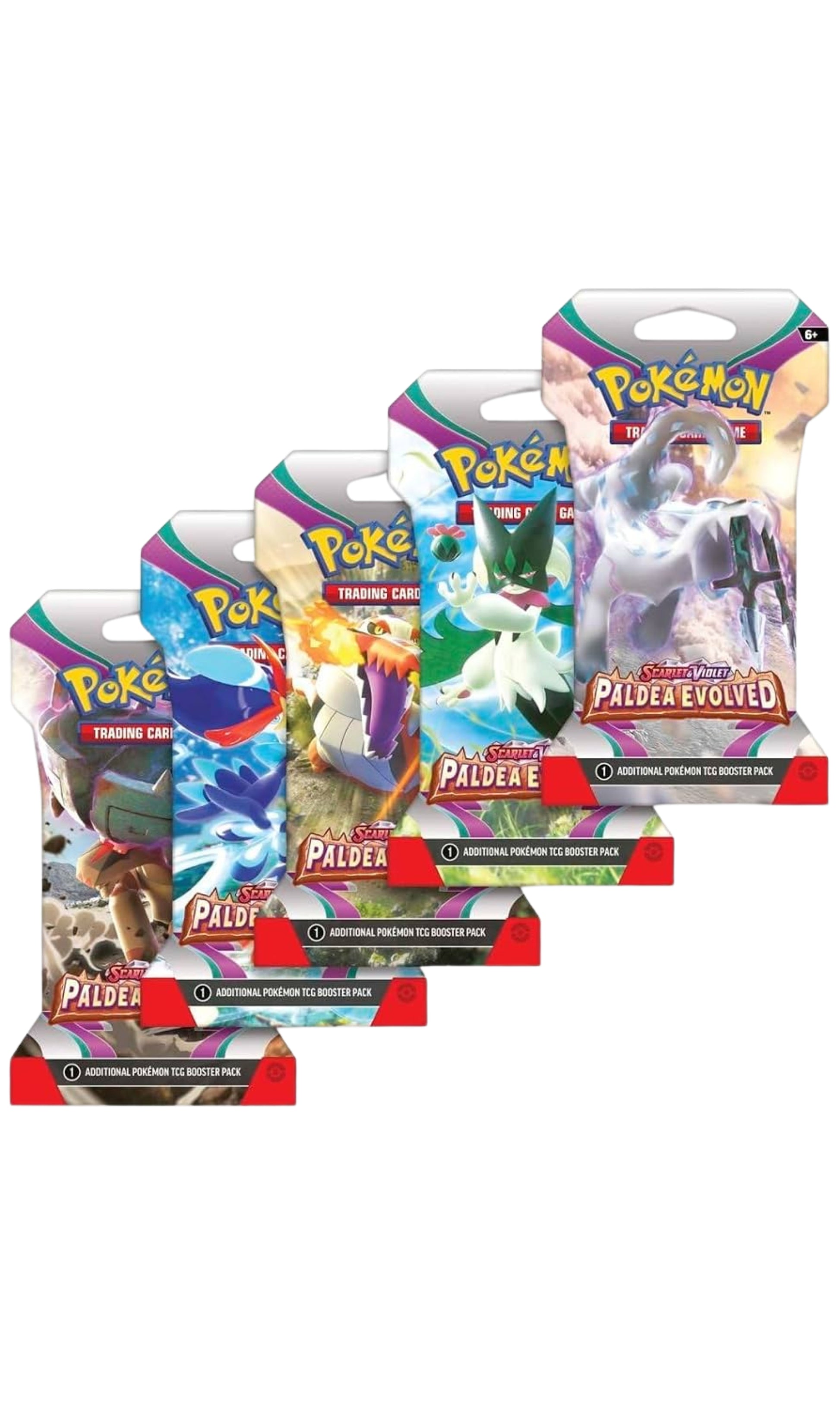 Pokemon Scarlet & Violet Paldea Evolved Sleeved Booster Art Set 5X Packs (New Sealed)