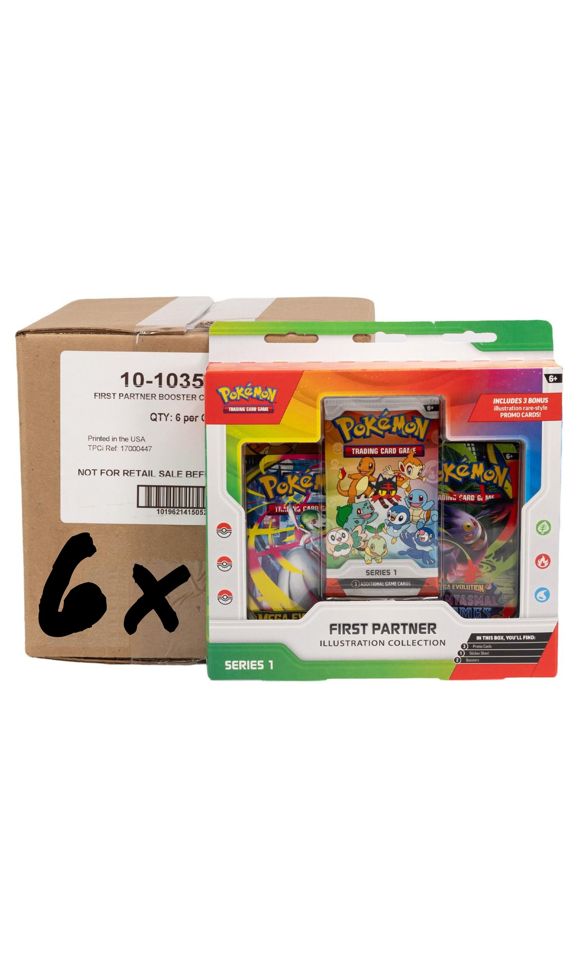 Pokemon TCG First Partner Illustration Collection Series 1 Sealed Case 6X Boxes (New Sealed)