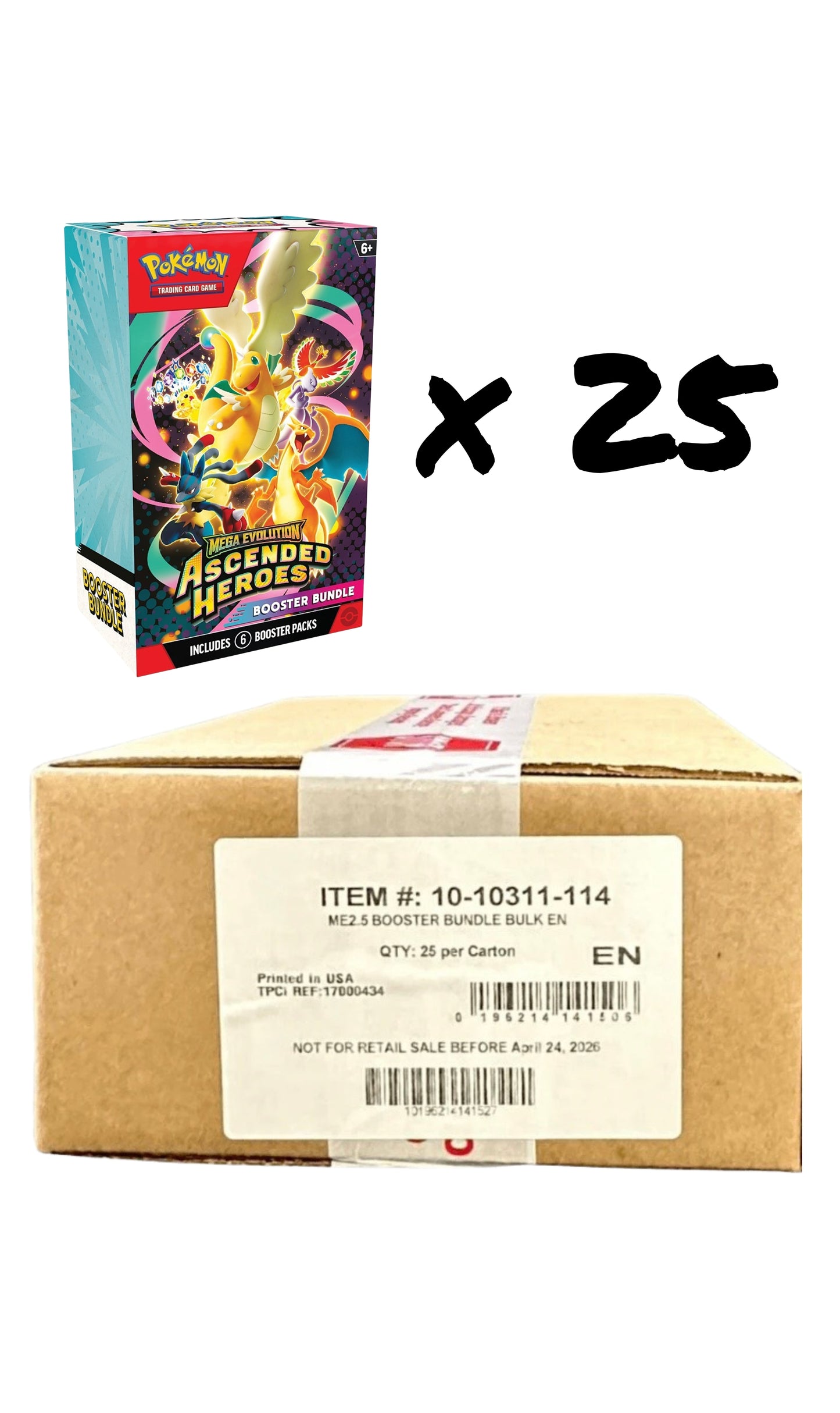Pokemon TCG Mega Evolution Ascended Heroes Booster Bundle Case 25X Bundles Box (New Sealed)