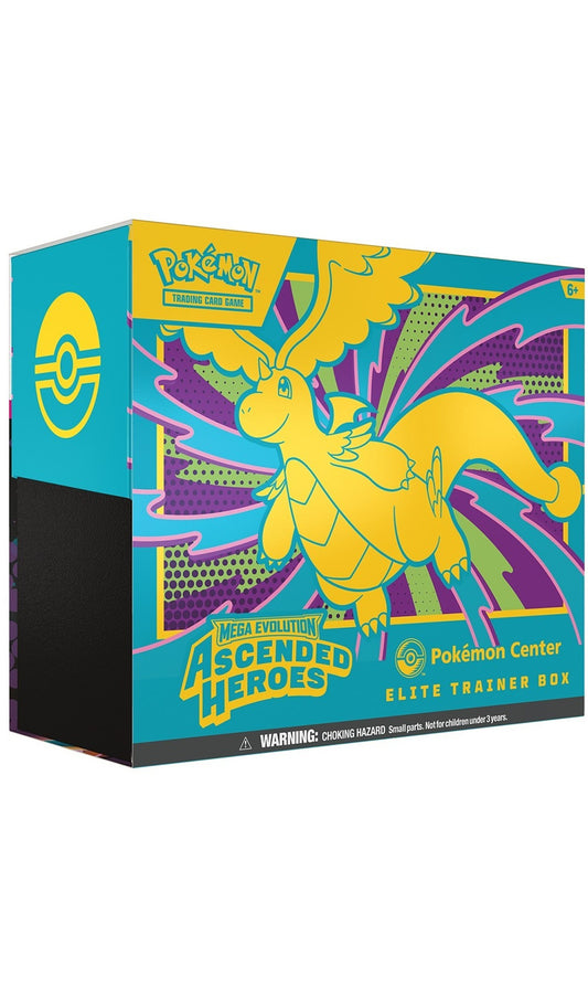 Pokemon TCG Mega Evolution Ascended Heroes Pokemon Center Elite Trainer Box ETB With Sleeve Protector (New Sealed)