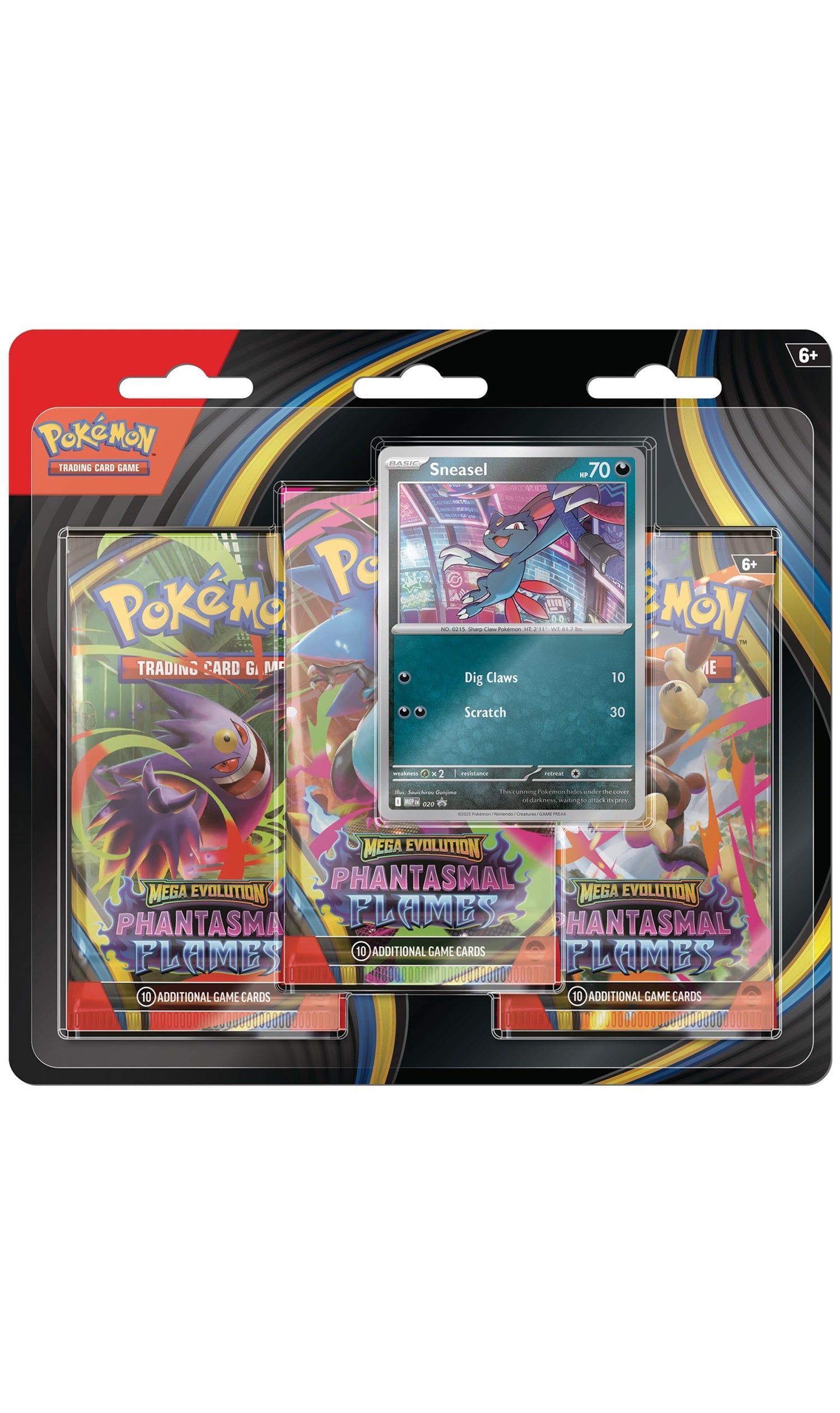 Pokemon TCG Mega Evolution Phantasmal Flames 3X Packs Blister (New Sealed)