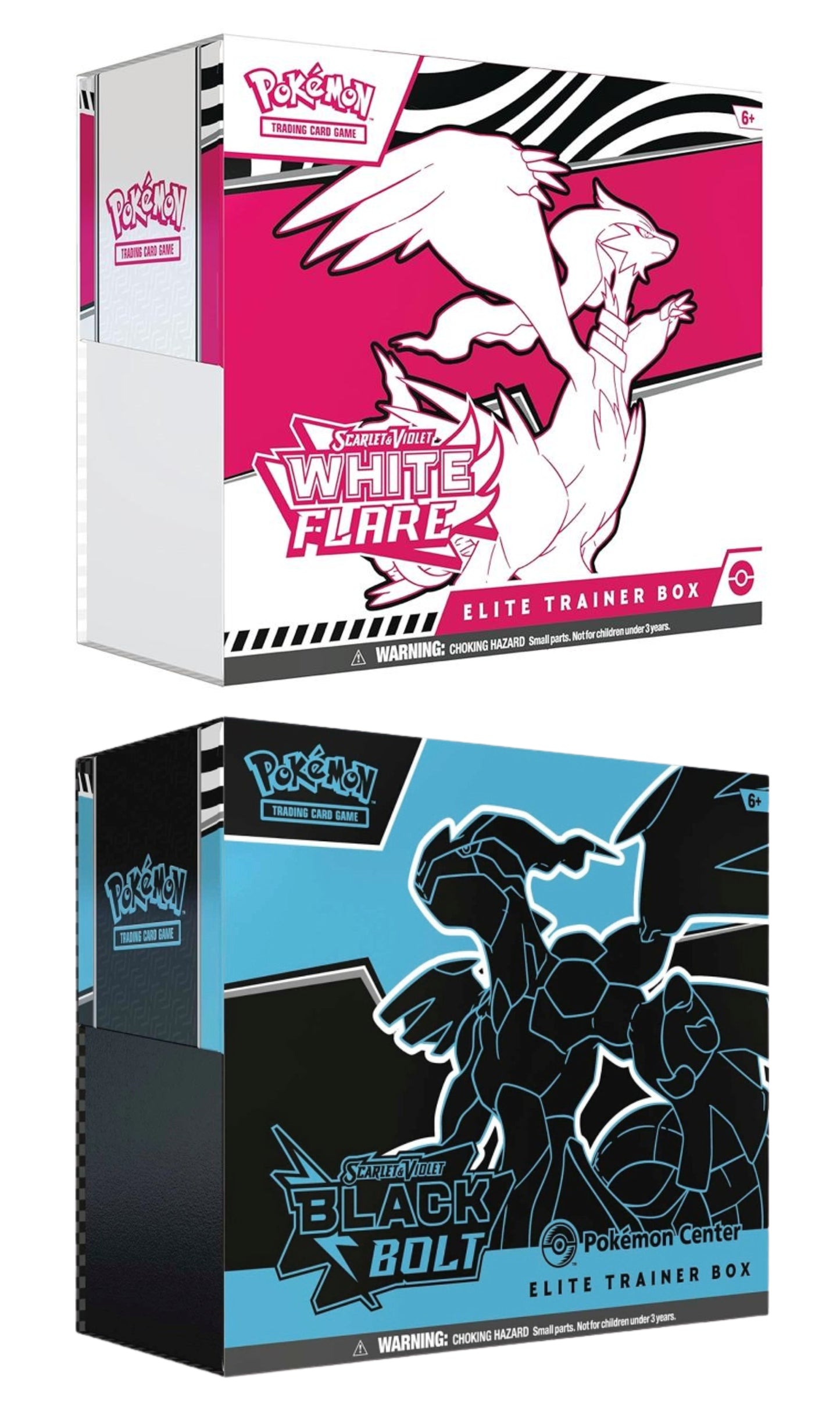 Pokemon TCG Scarlet & Violet 1X Black Bolt & 1X White Flare Elite Trainer Box ETB Box set (New Sealed)