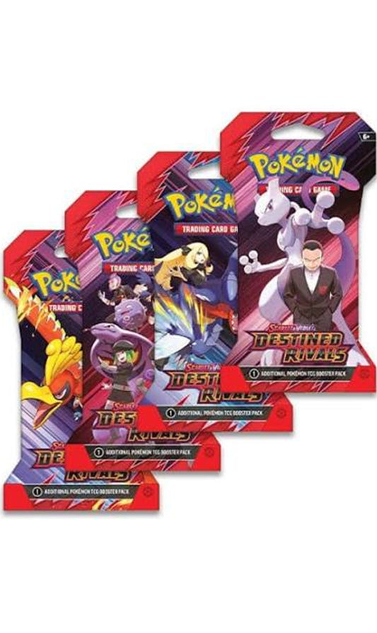 Pokemon TCG Scarlet & Violet Destined Rivals Sleeved Booster 4X Packs Art Set  (New Sealed)