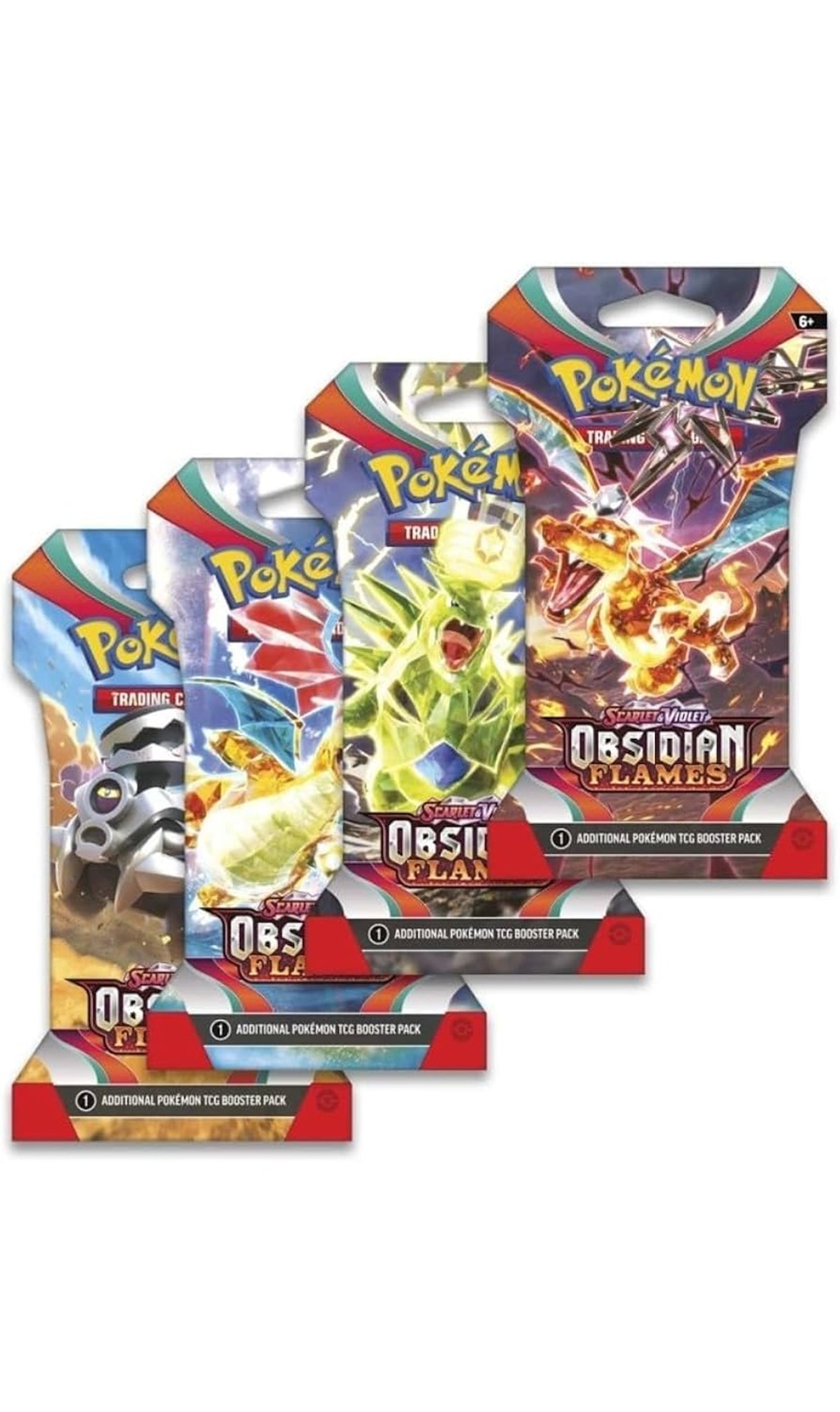 Pokemon TCG Scarlet & Violet Obsidian Flames Sleeved Art Set 4X Packs New Sealed)