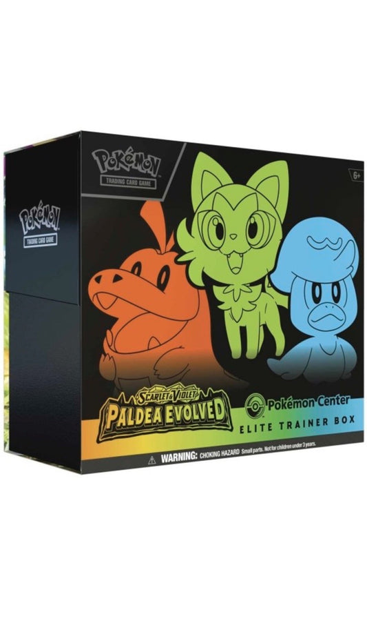 Pokemon TCG Scarlet & Violet Paldea Evolved Pokemon Center Elite Trainer Box ETB With Sleeve Protector (New Sealed)