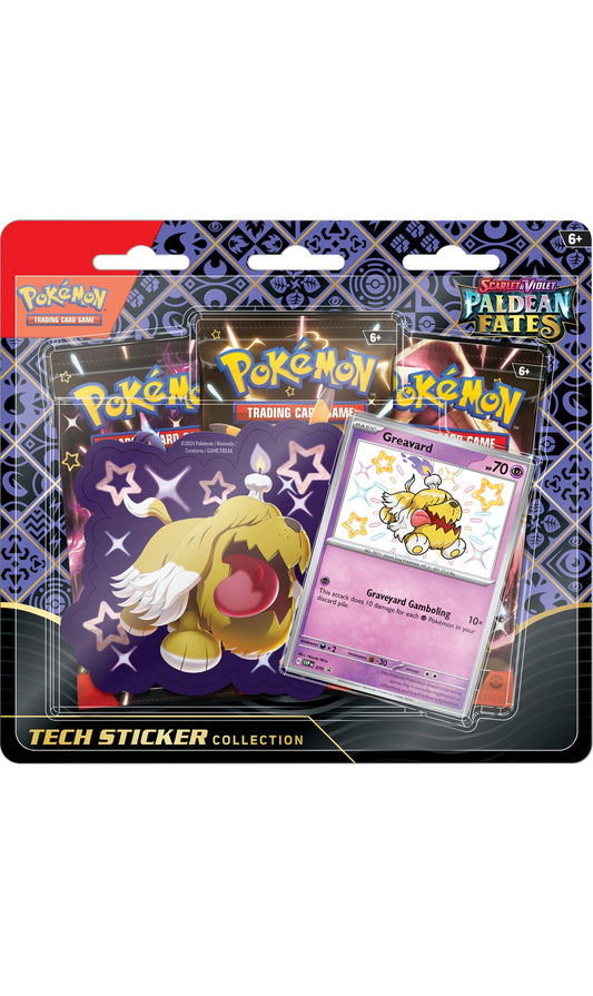 Pokemon TCG Scarlet & Violet Paldean Fates Tech Sticker 3 Packs Blister (New Sealed)