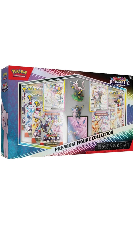 Pokemon TCG Scarlet & Violet Prismatic Evolutions Premium Figure Collection 11X Packs + Promo’s(New Sealed)