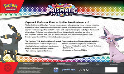 Pokemon TCG Scarlet & Violet Prismatic Evolutions Premium Figure Collection 11X Packs + Promo’s(New Sealed)