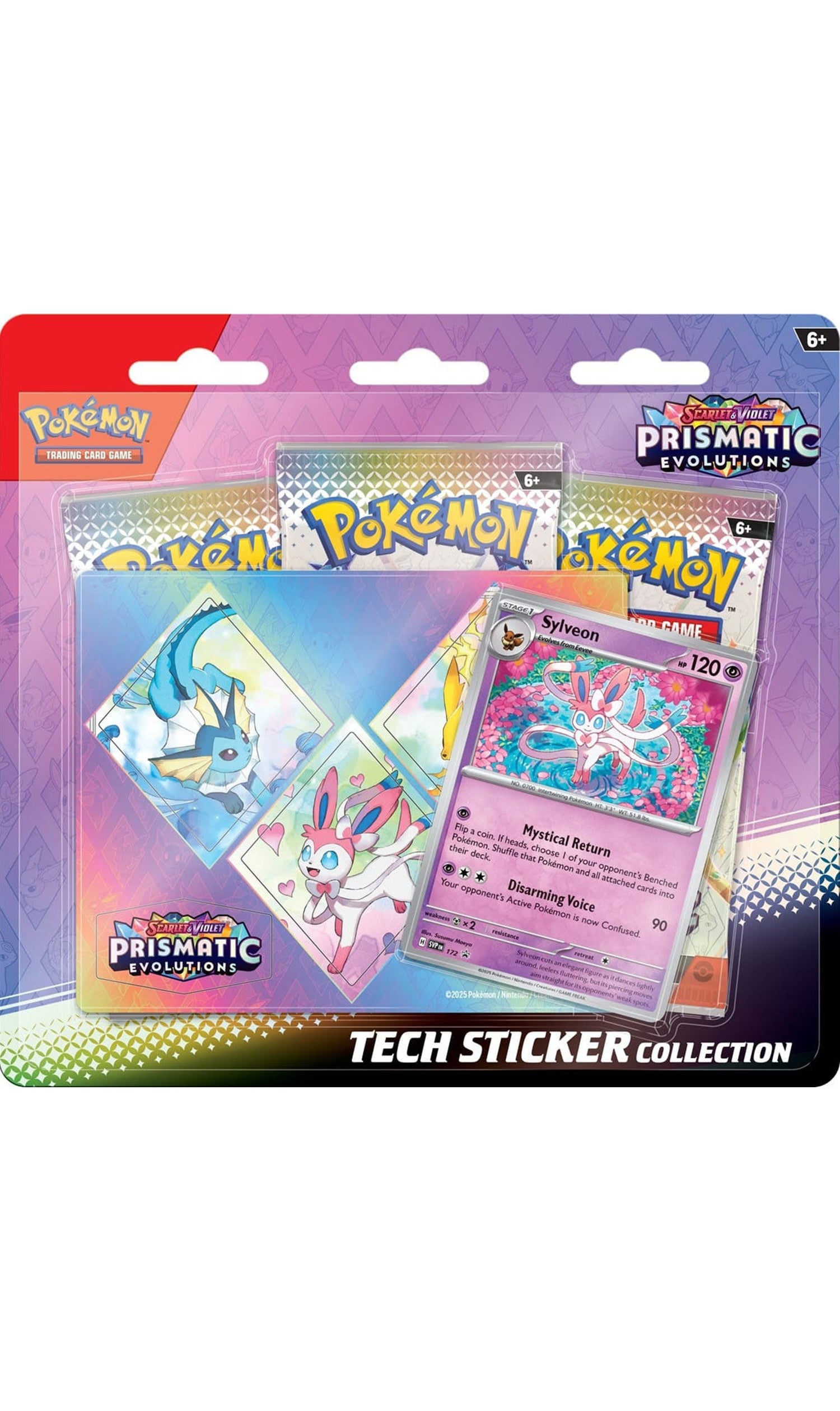 Pokemon TCG Scarlet & Violet Prismatic Evolutions Tech Sticker Collection 3 Packs Random Promo (New Sealed)