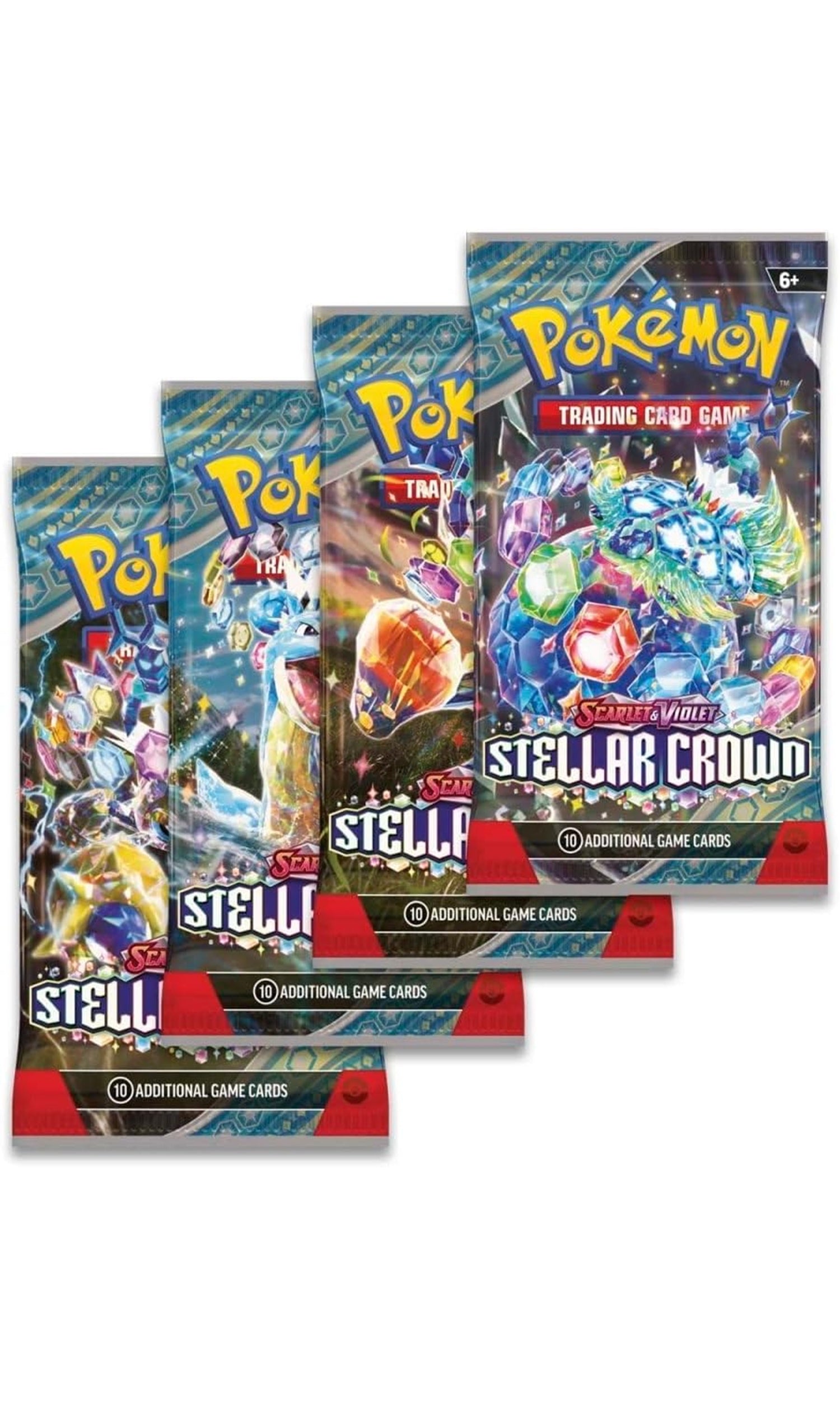 Pokemon TCG Scarlet & Violet Stellar Crown Art Set Booster 4X Packs (New Sealed)