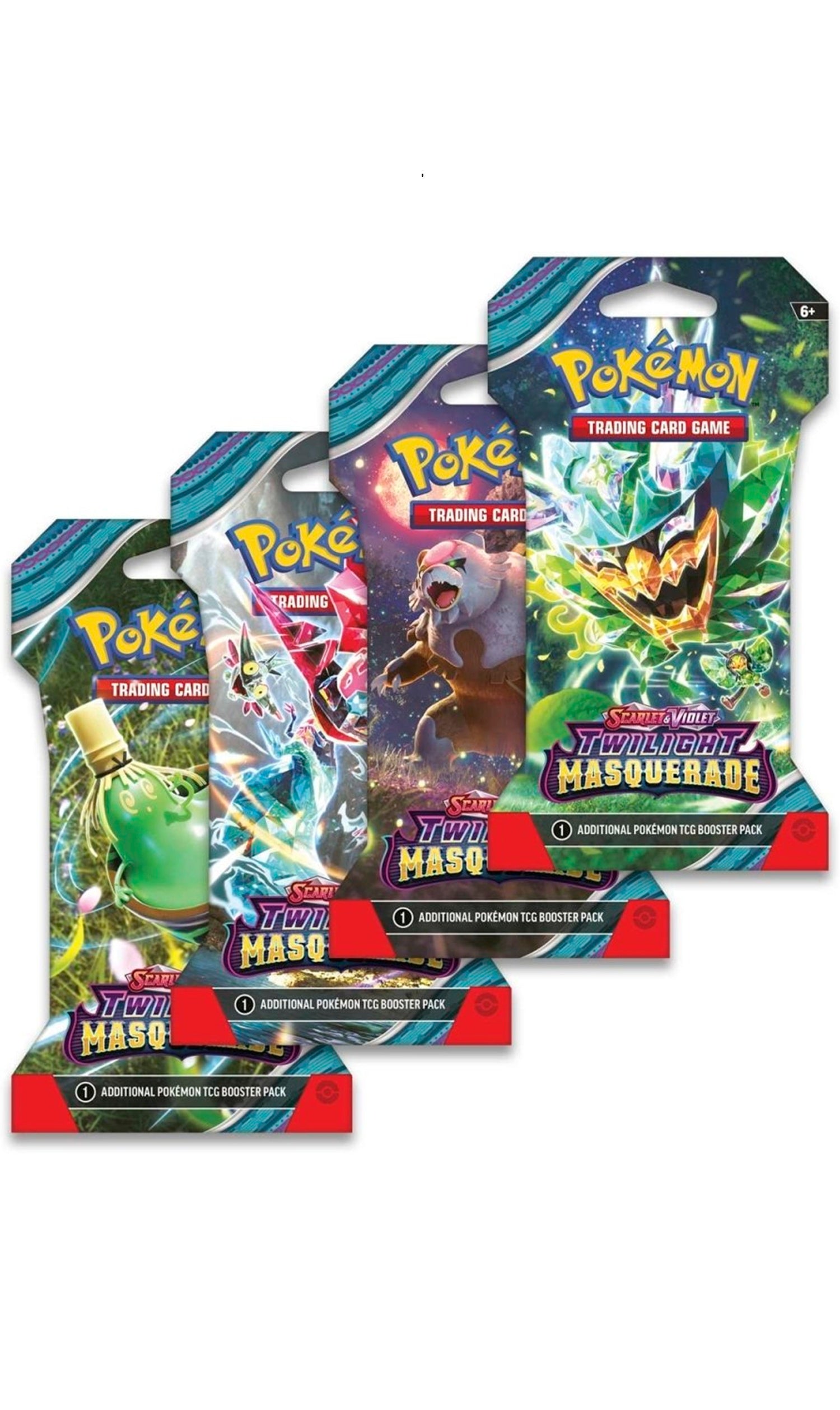 Pokemon TCG Scarlet & Violet Twilight Masquerade Sleeved Art Set 4X Packs (New Sealed)
