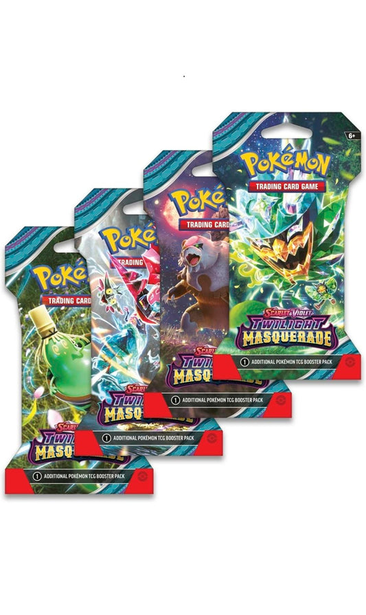 Pokemon TCG Scarlet & Violet Twilight Masquerade Sleeved Art Set 4X Packs (New Sealed)