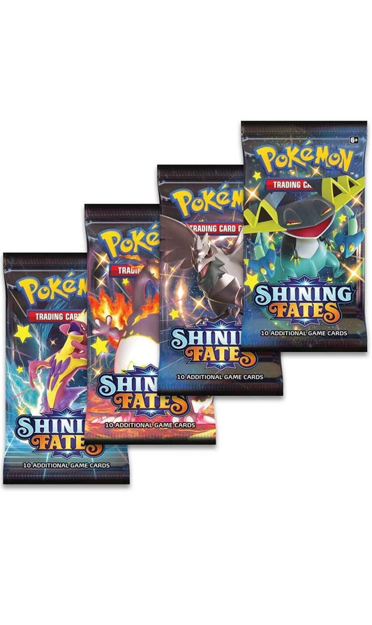 Pokemon TCG Shining Fates Booster 4X Packs Art Set (New Sealed)