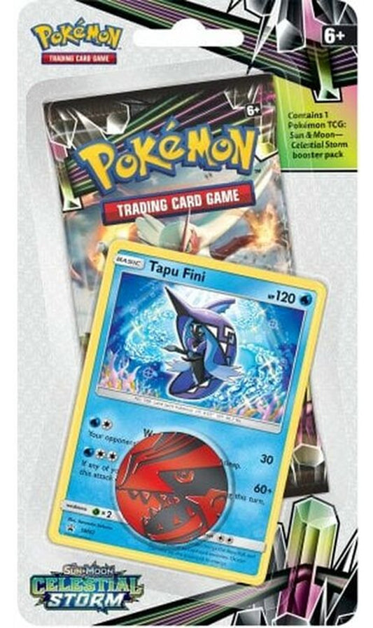 Pokemon TCG Sun & Moon Celestial Storm Booster Pack Blister Coin & Tapu Fini Promo (New Sealed)