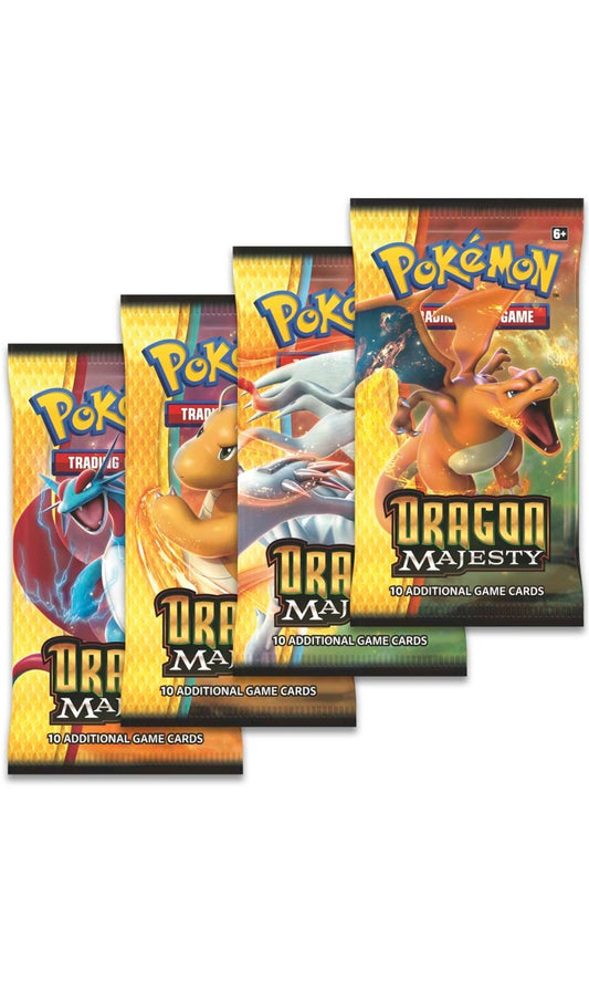 Pokemon TCG Sun Moon Dragon Majesty Art Set 4X Booster Packs (New Sealed)